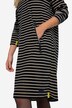 Kjole, stripete fleece, midilengde, hette, lange ermer, OEKO-TEX