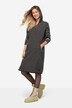 Kjole, stripete fleece, midilengde, hette, lange ermer, OEKO-TEX