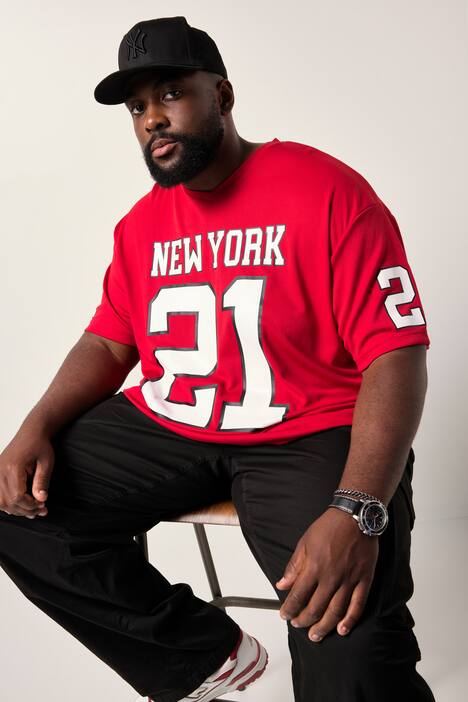 STHUGE T-Shirt, Halbarm, oversized, Football Print, bis 8 XL