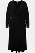 Robe jersey, coupe évasée, style cache-cœur, col V, manches longues