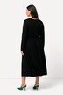 Robe jersey, coupe évasée, style cache-cœur, col V, manches longues