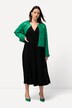 Robe jersey, coupe évasée, style cache-cœur, col V, manches longues