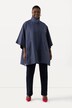 Veste poncho, oversized, col montant, boutons-pression sur le côté