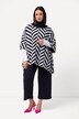 Capa de punto, Jacquard, cuello cisne, poncho