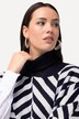 Capa de punto, Jacquard, cuello cisne, poncho