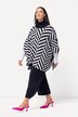 Capa de punto, Jacquard, cuello cisne, poncho