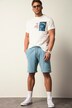 Bermuda STHUGE en molleton à taille élastique, style vintage - jusqu'au 8 XL