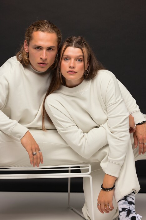 Sweat-shirt# oversize à col rond et manches longues, unisexe