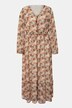 Maxi-jurk, A-lijn, schubbenprint, V-hals, elastische taille, lange mouw