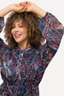 Robe motif cachemire. Col tunisien et manches longues.