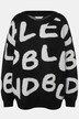 Genser, oversized, jacquard-strikk, rund hals, lange ermer, unisex