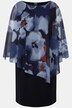 Jurk, laagjeslook, bloemen, ronde hals, 3/4-mouwen