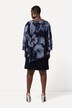 Jurk, laagjeslook, bloemen, ronde hals, 3/4-mouwen