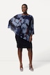 Jurk, laagjeslook, bloemen, ronde hals, 3/4-mouwen