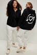 Sweat à capuche# oversize avec manches longues et imprimé à message, unisexe