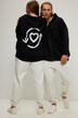 Sweat à capuche# oversize avec manches longues et imprimé à message, unisexe