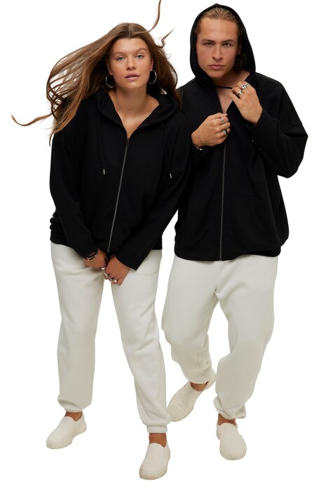 Mikina s kapucí, oversize, písmenkový potisk, dlouhé rukávy, unisex