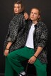 Overhemdjasje, oversized, leo-pluche, overhemdkraag, lange mouw, unisex