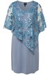 Šaty, krajkový přehoz, flitry, výstřih do V, 3/4 rukávy