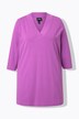 Camiseta larga, forma en A, cuello en V, mangas 3/4