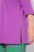 Camiseta larga, forma en A, cuello en V, mangas 3/4
