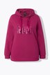 Hoodie, paljettskrift, lange ermer, hette