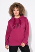 Hoodie, paljettskrift, lange ermer, hette
