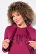 Hoodie, paljettskrift, lange ermer, hette