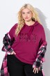 Hoodie, paljettskrift, lange ermer, hette