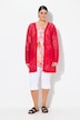 Cardigan long. Coupe ouverte, encolure V. Effet filet