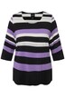 Pruhované tričko, metalický efekt, výstřih do V, 3/4 rukávy