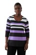 Pruhované tričko, metalický efekt, výstřih do V, 3/4 rukávy
