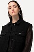 Jeans bodywarmer, boxy fit, overhemdkraag, metalen knopen