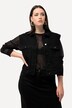 Jeans bodywarmer, boxy fit, overhemdkraag, metalen knopen