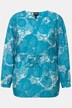 Bluse, maritimt trykk, V-hals, korte ermer