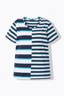 T-shirt, strepenmix, relaxed, ronde hals, halve mouwen