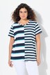 T-shirt, strepenmix, relaxed, ronde hals, halve mouwen