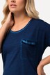 T-shirt oversize. Manches courtes. Poche poitrine ruchée