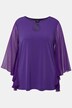 T-skjorte, pyntesteiner, rund hals, vinteermerer i chiffon