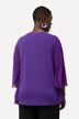 T-skjorte, pyntesteiner, rund hals, vinteermerer i chiffon