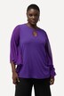 T-skjorte, pyntesteiner, rund hals, vinteermerer i chiffon