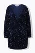 Abito con effetto incrociato, paillettes e scollo a V