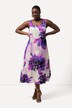 Midi-jurk, bloemen, ronde hals, mouwloos