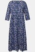 Dot Print Empire Knit A-line Pocket Dress