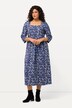 Dot Print Empire Knit A-line Pocket Dress