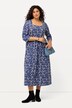 Dot Print Empire Knit A-line Pocket Dress