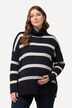 Pull Bellieva à manches longues, coupe oversize, col montant et coutures sur le côté avec boutons-pression