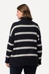 Pull Bellieva à manches longues, coupe oversize, col montant et coutures sur le côté avec boutons-pression