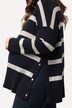 Pull Bellieva à manches longues, coupe oversize, col montant et coutures sur le côté avec boutons-pression