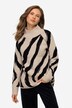 Pullover, bølgemønster, rullekrave, lange ærmer, uldindhold